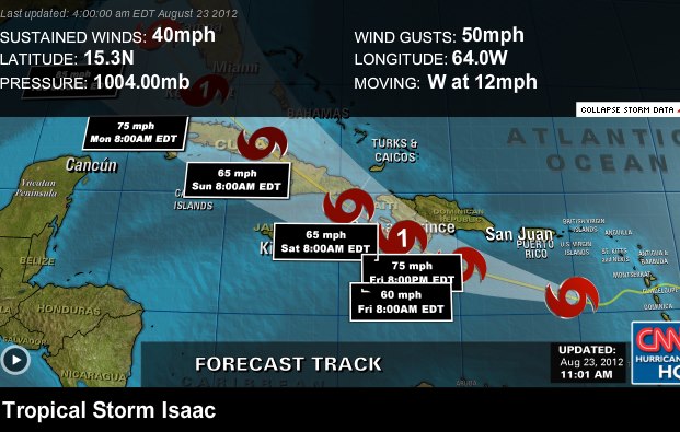 Tropical Storm Isaac Update