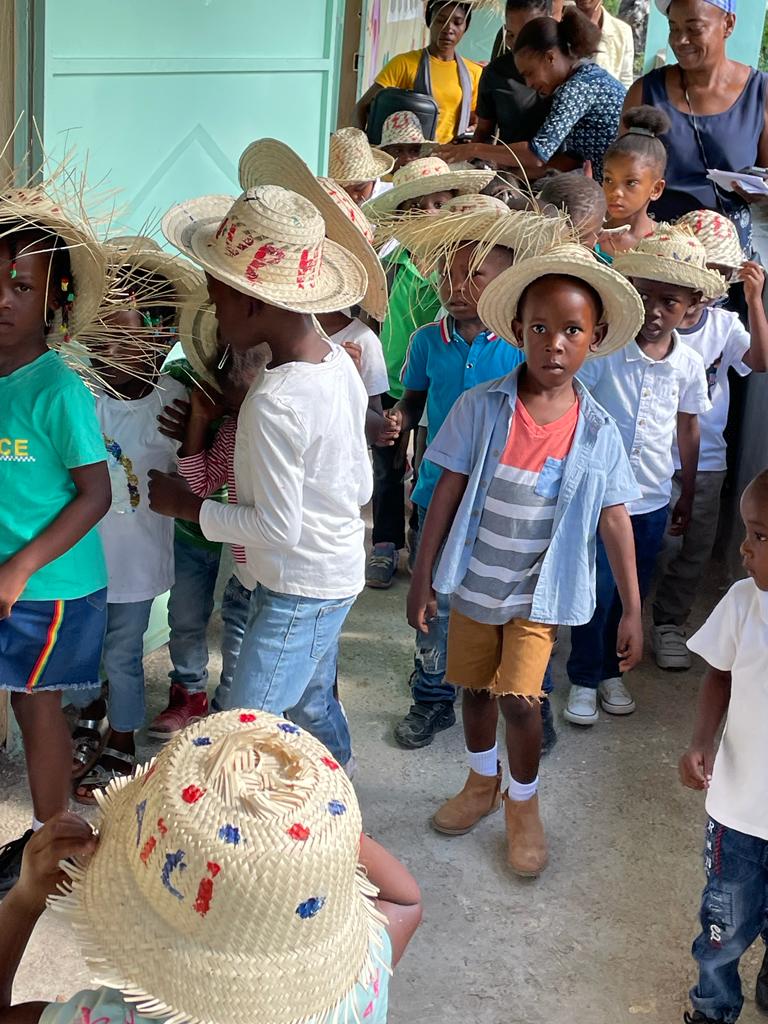 young students in Zorange Haiti celebrating Labor Day, May 1st