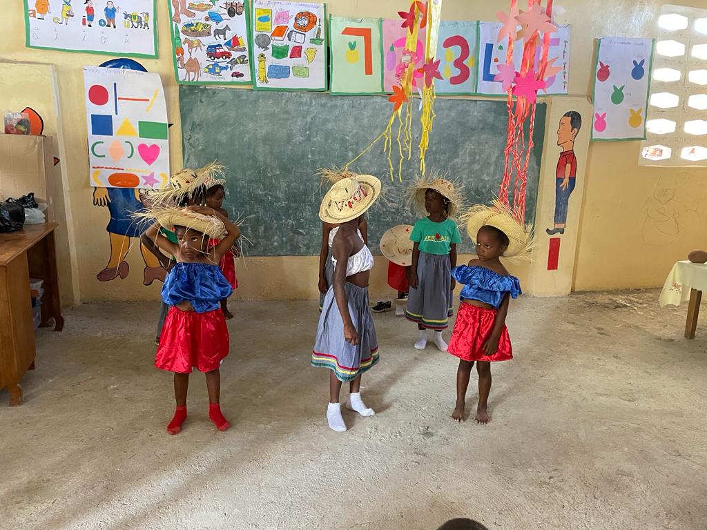young students celebrating Labor Day in Haiti, May 1st